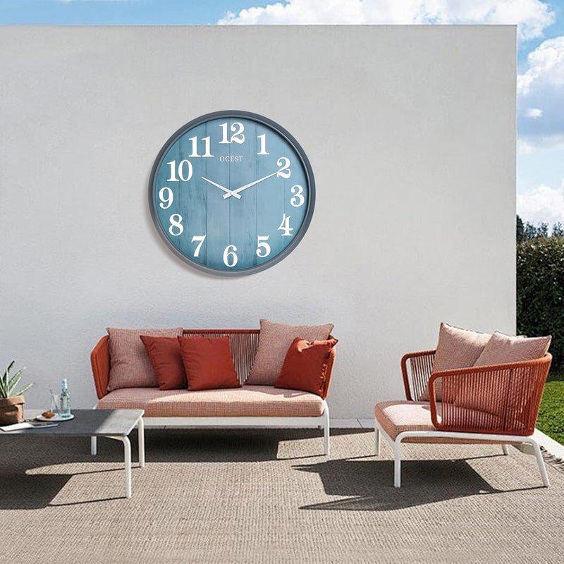 OCEST Large Indoor Outdoor Clock, 18 Inch Waterproof Oversized Wall Clock, Silent Battery Operated for Garden Pool Patio Living Room Office Decorative - Image 5