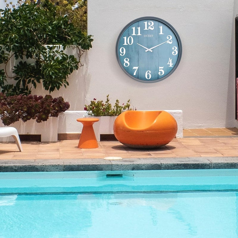 OCEST Large Indoor Outdoor Clock, 18 Inch Waterproof Oversized Wall Clock, Silent Battery Operated for Garden Pool Patio Living Room Office Decorative - Image 4