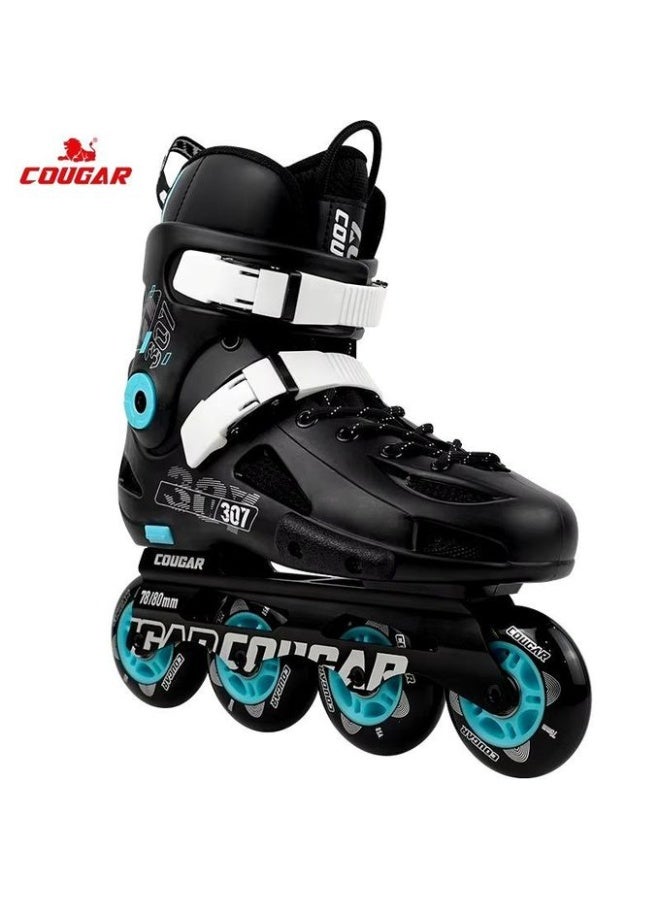 Cougar COUGAR Roller Skate Shoe Cougar Model 307 For Adult Adjustable Roller Skates with 4 Illuminating Pu Wheels, Outdoors and Indoors Roller Blades for Boys Girls Beginners  Size : 38  - Image 2