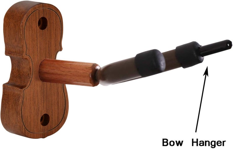 Rinastore BestSounds Violin Wall Mount Violin Hanger with Bow Hook Home & Studio Rosewood Violin/Viola Stand (Rosewood MA-R5) - Image 2