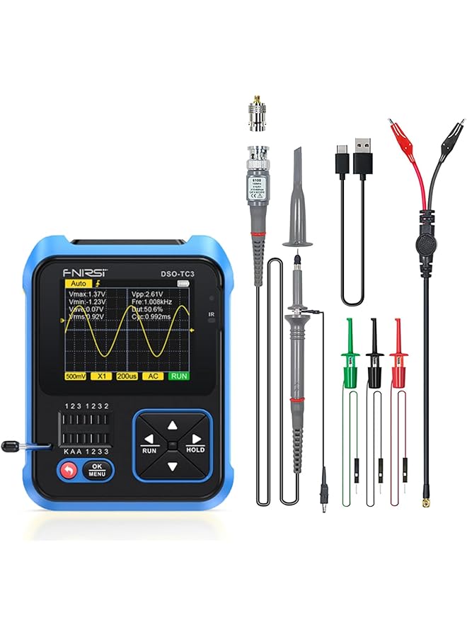 promass TC2 2-in-1 Portable ESR Oscilloscope Tester 2.4" TFT Screen Mini Digital Oscilloscope 1500mA 200KHz Bandwidth and 2.5MS/S Sampling Rate - Image 1