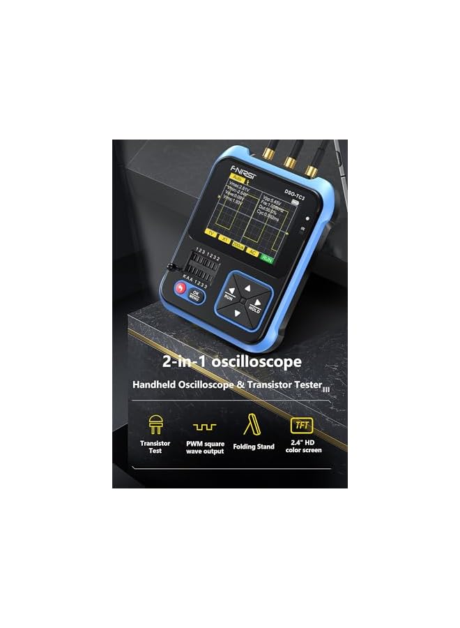 promass TC2 2-in-1 Portable ESR Oscilloscope Tester 2.4" TFT Screen Mini Digital Oscilloscope 1500mA 200KHz Bandwidth and 2.5MS/S Sampling Rate - Image 3