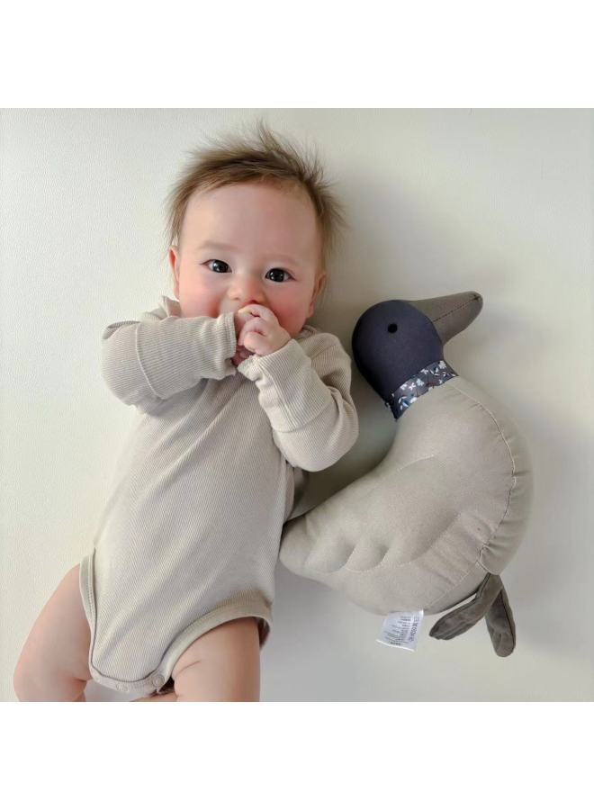 Baby Plush Toy Soothing Sleeping Cute Deer Goose Duck Chicken Ugly Cute Baby Girl Doll Doll Doll-Color:Coffee Duck-Height:Doll - Image 1