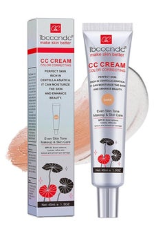 ibcccndc CC Cream with Centella Asiatica for Colour Correction, Full Coverage Foundation with SPF 25, Even Skin Tone Makeup & Skin Care, Long-Lasting Moisturising Concealer, Dark 45 ml  - Image 1