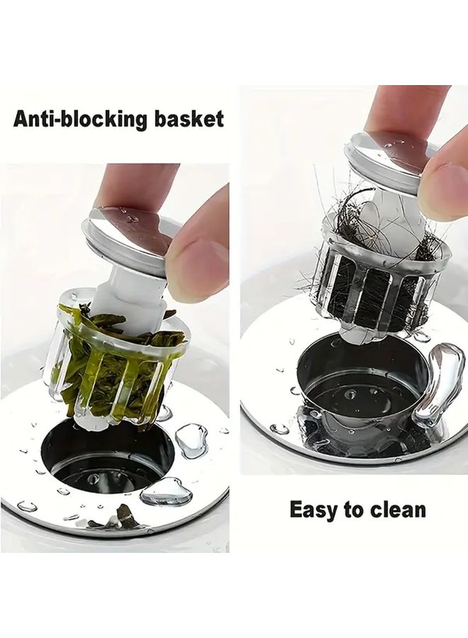 Stainless Steel Sink Strainer Anti Clog Odor Resistant Universal Filter Cap For Bathroom and Kitchen Sink Drain Protection Durable Aesthetic Drain Cover Style 1 - Image 1
