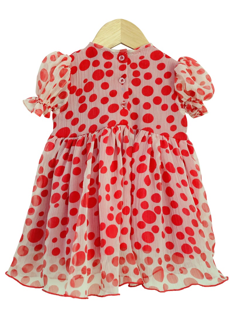 Kidabhoo Kids Smocked Dress for Girls - Polka Dot Delight  - Image 4