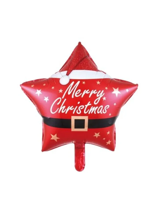 Share The Love Star Shape Merry Christmas Foil Balloon - Red Color and Santa Print Design