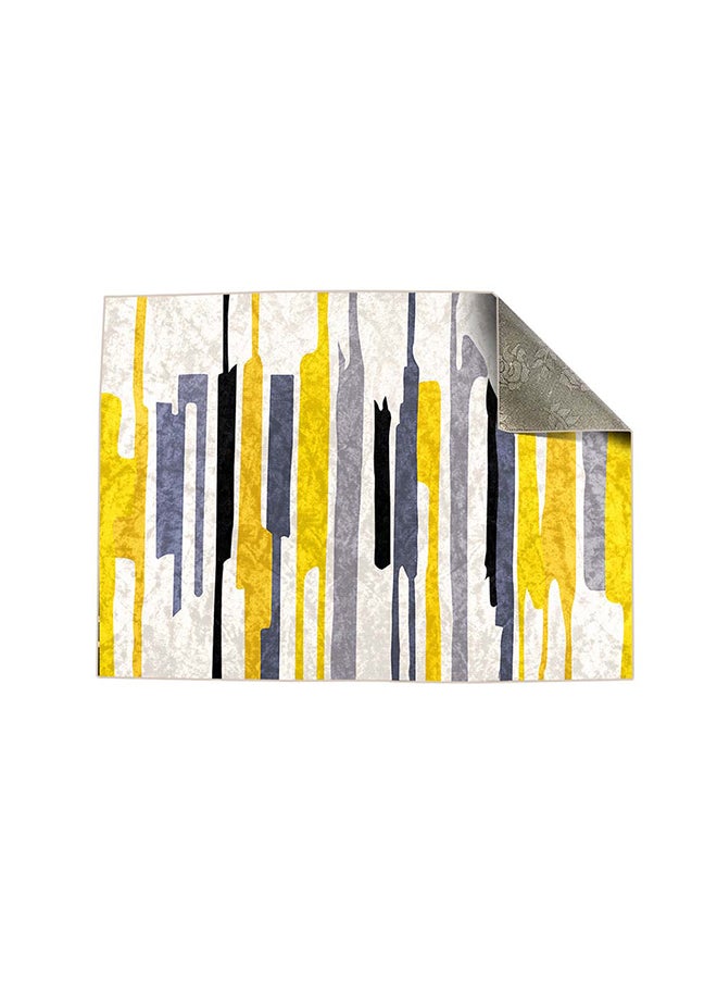 RIZARIES Yellow Grey Black Centerpiece Rug, Fabric, Rectangle  - Image 2