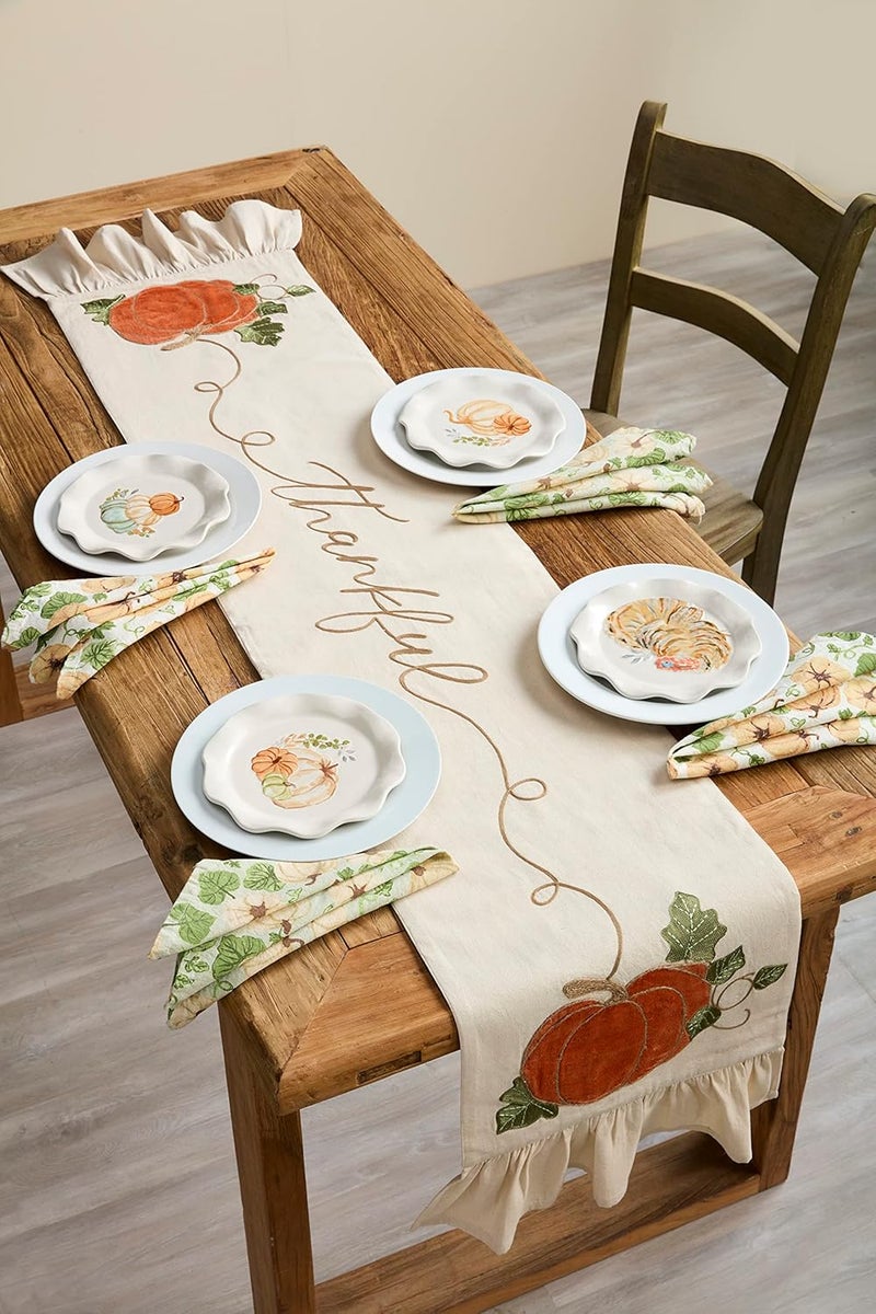 Mud Pie Pumpkin Dinner Napkin 18 x 18 Orange - Image 2