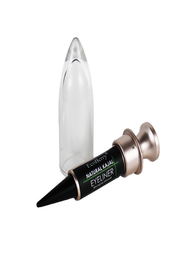EcoBerry Kajal/Eyeliner Bhringraj infused Deep Black Kohl | Coolant Cleanses | Lead Paraben Free No Artificial Colors 100% Pure, Natural & Handmade, Preservative Free | Veg 3g - Image 2