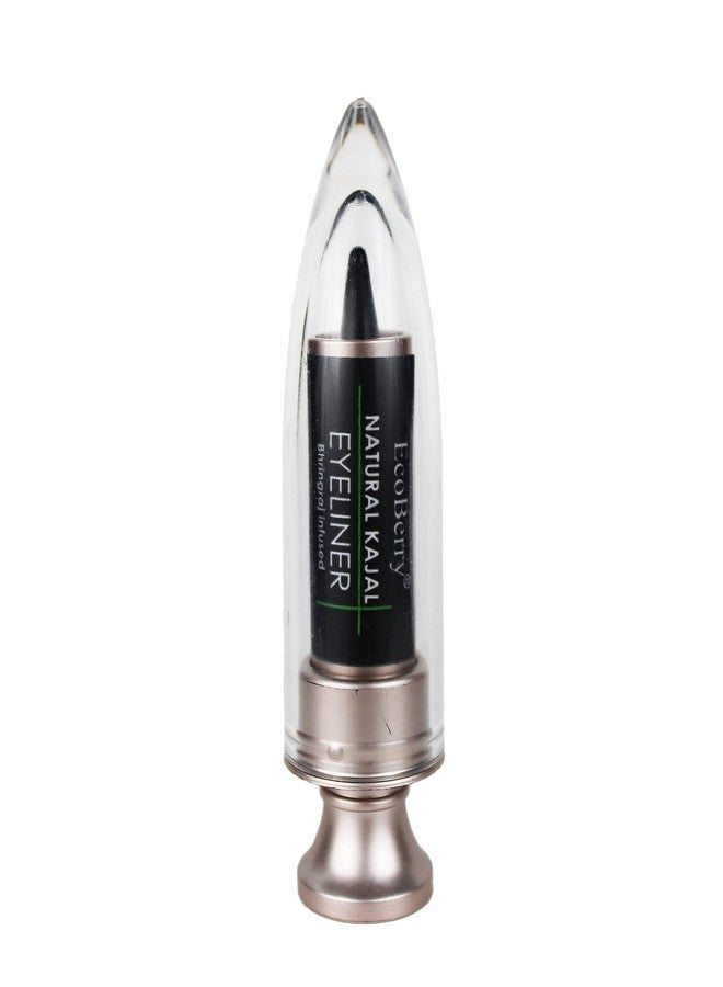 EcoBerry Kajal/Eyeliner Bhringraj infused Deep Black Kohl | Coolant Cleanses | Lead Paraben Free No Artificial Colors 100% Pure, Natural & Handmade, Preservative Free | Veg 3g - Image 1