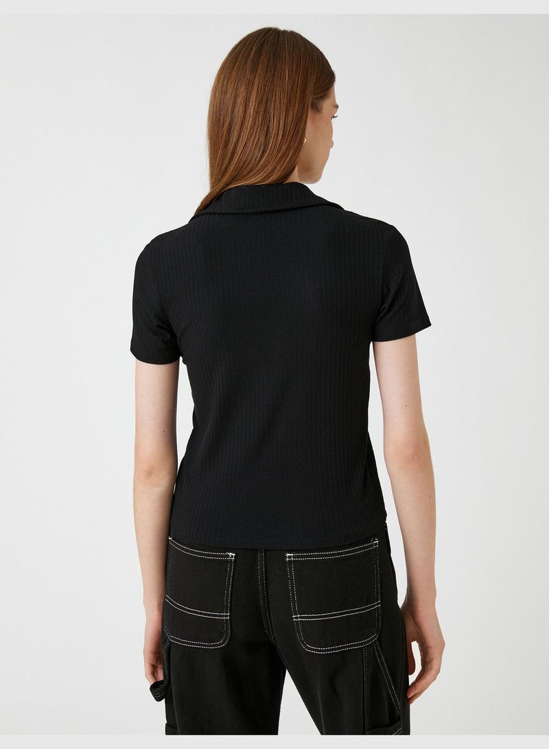 KOTON Short Sleeve Button Camisole Shirt - Image 4