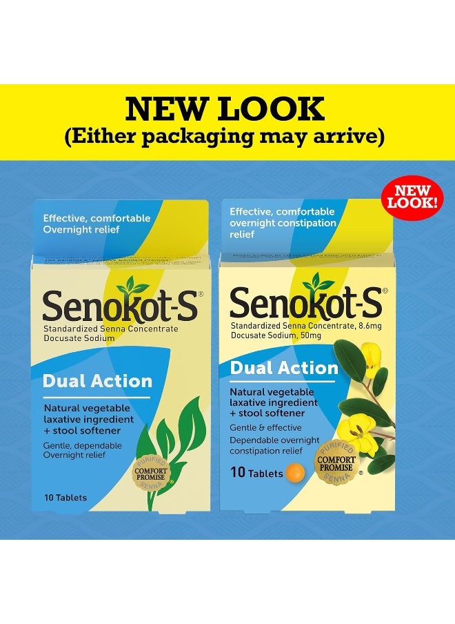 Senokot Natural Vegetable Laxative Ingredient Plus Stool Softener 10 tablets  - Image 2