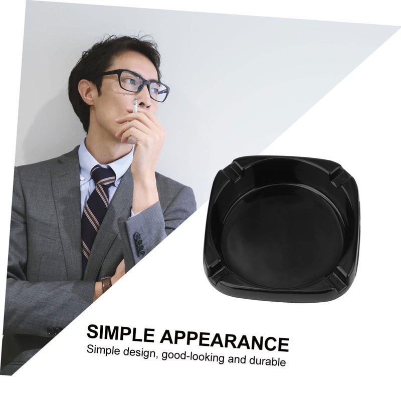 Square Ashtray Black High Heat Resistant Easy Clean For Indoor Outdoor Use - Image 4
