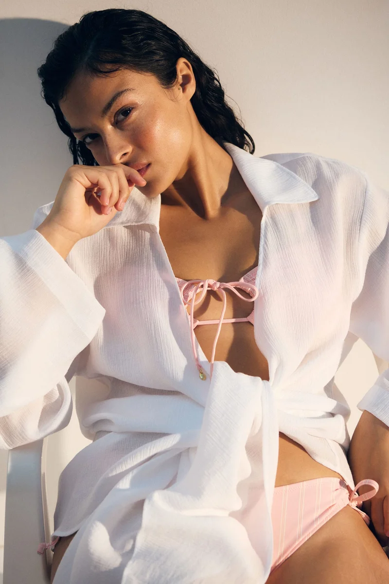 اتش اند ام سروال بيكيني بقصّة تشيكي بأربطة