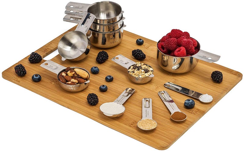 Hudson Essentials Stainless Steel Measuring Cups and Spoons Set - Stackable Set with Spout (11 Piece Set) - Image 5