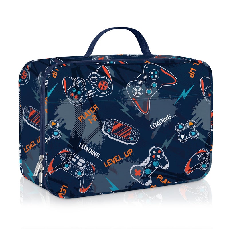 Clastyle Gamer Insulated Kids Lunch Bag Large Thermal Cooler Bag for Boy Picnic School Lunch Box ToteVideo Gaming Joystick