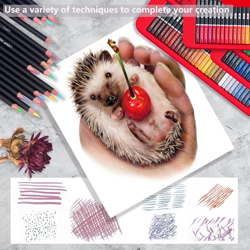 KALOUR 180 Colored Pencil for Artists - Rich Pigment Soft Core - Oil-Based - Ideal for Coloring Drawing Sketching Shading Blending - Vibrant Colorï¼ˆTin Caseï¼‰ - Image 4