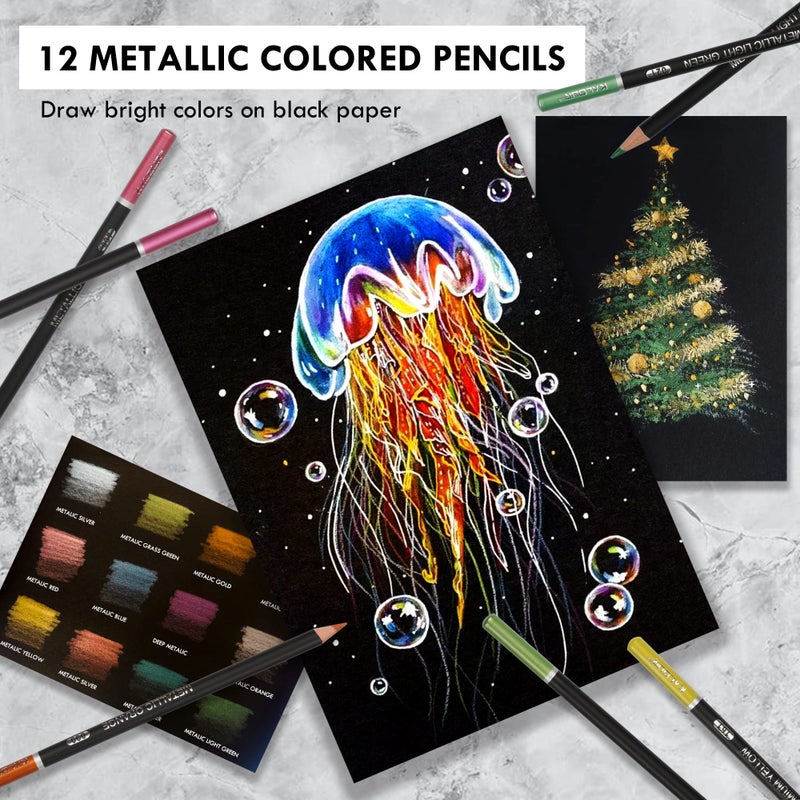 KALOUR 180 Colored Pencil for Artists - Rich Pigment Soft Core - Oil-Based - Ideal for Coloring Drawing Sketching Shading Blending - Vibrant Colorï¼ˆTin Caseï¼‰ - Image 5