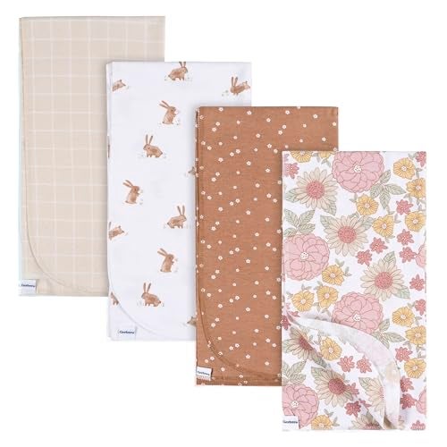 Gerber Gerber Unisex Baby 100 Cotton Flannel Receiving Blankets 30x30 Inches Pack of 4 Retro Floral One Size 