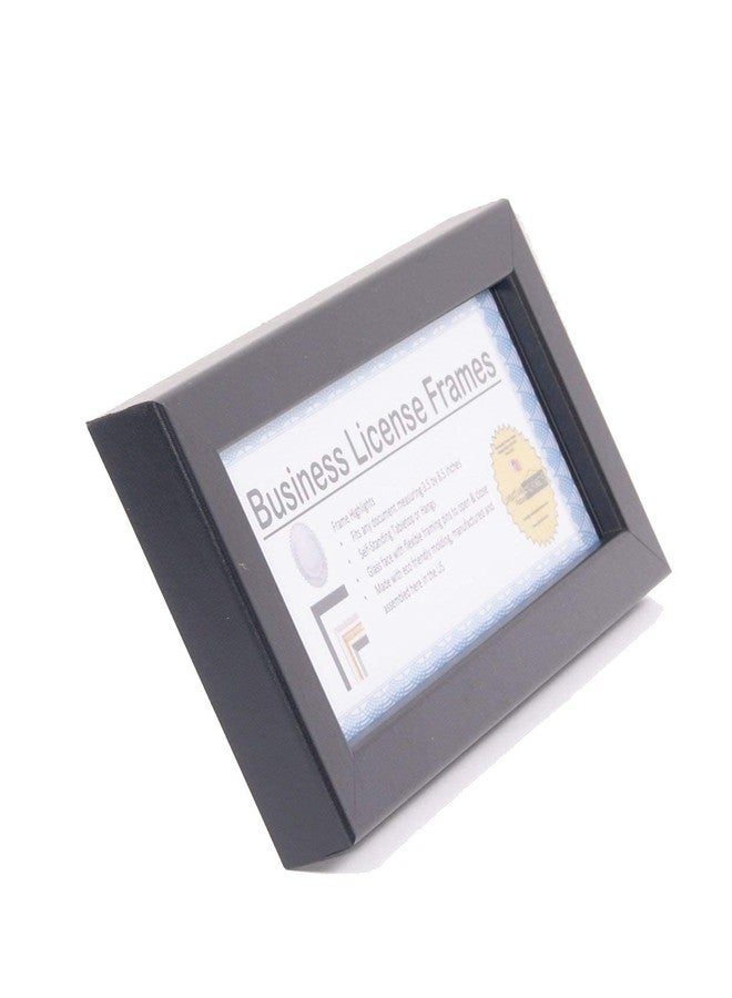 Creative Picture Frames [3.5x8.5bk] Professional Black Business License Certificate Frame, Holds 3.5 by 8.5 inch Media, Self-Standing with Wall Hanger - Image 2