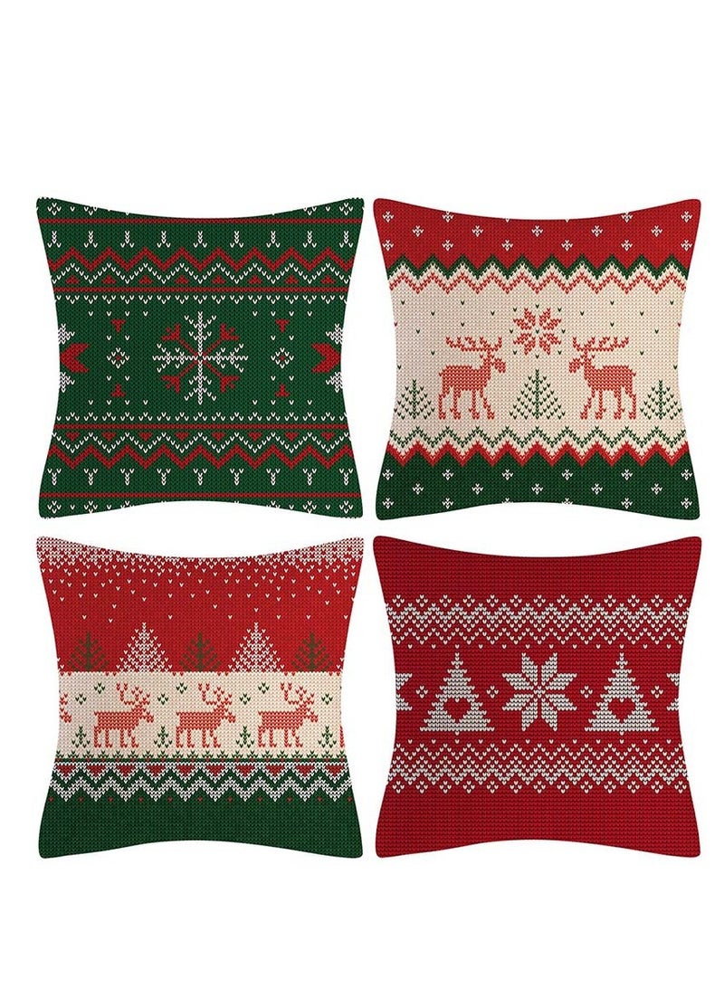 Y&D 4Pcs christmas pillow case cover cushion for home decor 45*45cm - Image 1