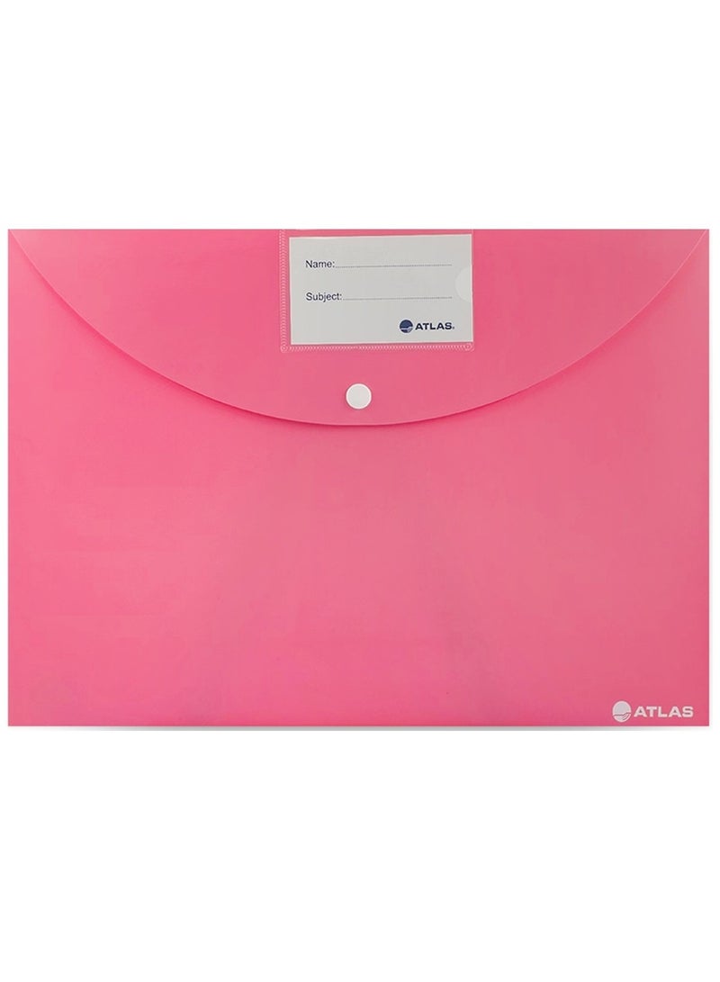 ATLAS Opaque Document Bag Foolscap Size Pink 