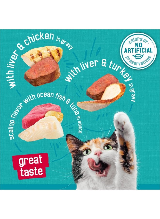 Friskies Purina Friskies Wet Cat Food Variety Pack, Tasty Treasures Prime Filets (With Ocean Fish and Tuna, With Chicken and With Turkey) - (Pack of 12) 5.5 oz. Cans - Image 3