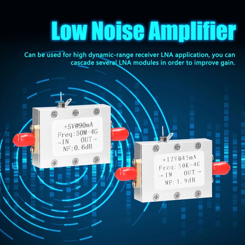+12V@45mA Low Noise High-Gain Amplifier Ham Radio Module LNA 50K-4G Frequency NF=1.9dB RF FM HF VHF / UHF - Image 3