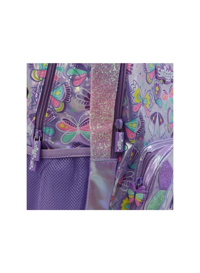 سميجل حقيبة ظهر Smiggle بتصميم فراشة، مقاس 17 بوصة – بنفسجي - Image 3