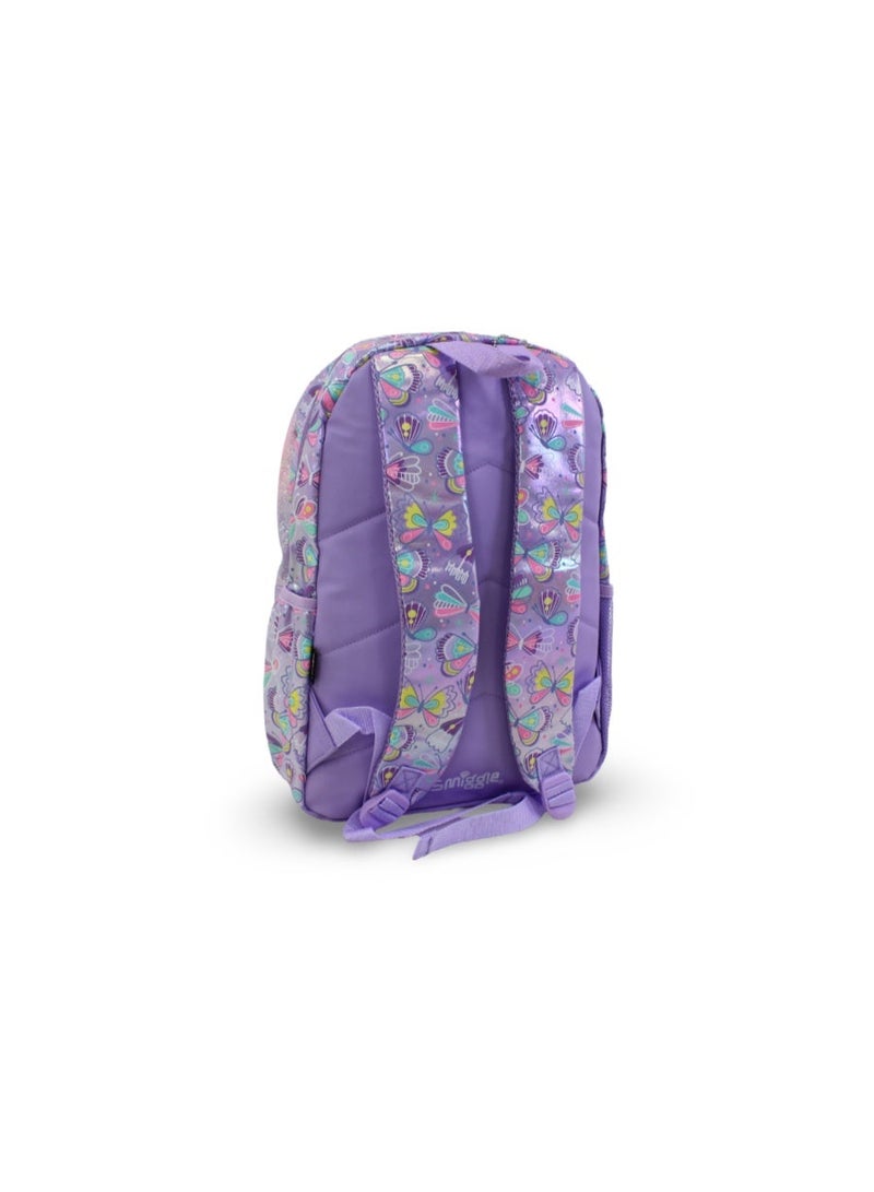 سميجل حقيبة ظهر Smiggle بتصميم فراشة، مقاس 17 بوصة – بنفسجي - Image 2