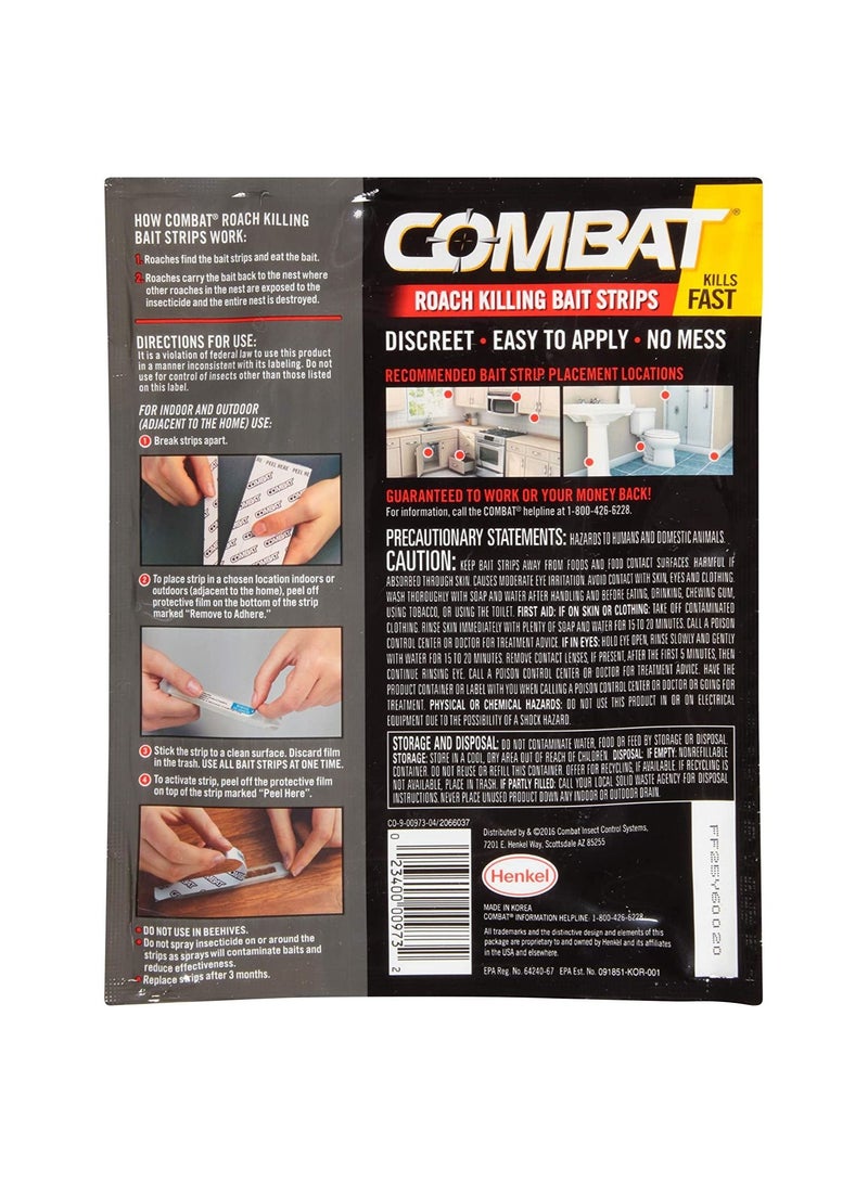 Combat Roach Killing Bait Strips for Large and Small Roaches, Indoor and Outdoor Use 10 Count - Image 2