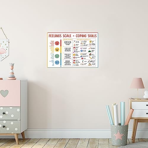 uoyien Feelings Chart For Kids Mental Health Posters Help Students Understand Emotions Poster Calming Corner Special Education Classroom Decor Prints School Classroom Supplies Unframed 16x24in - Image 4
