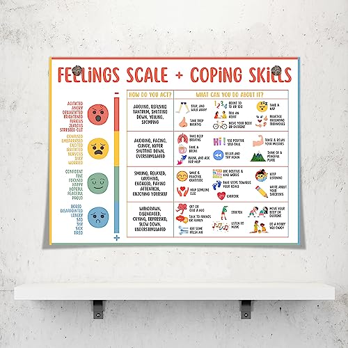 uoyien Feelings Chart For Kids Mental Health Posters Help Students Understand Emotions Poster Calming Corner Special Education Classroom Decor Prints School Classroom Supplies Unframed 16x24in - Image 3