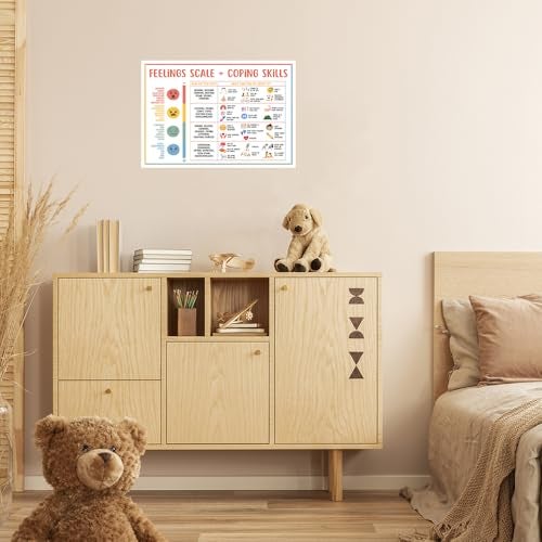 uoyien Feelings Chart For Kids Mental Health Posters Help Students Understand Emotions Poster Calming Corner Special Education Classroom Decor Prints School Classroom Supplies Unframed 16x24in - Image 5