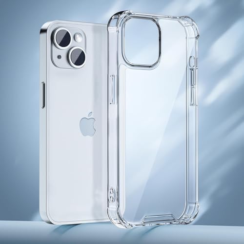 EGOTUDE Compatible with iPhone 15 Case | Shockproof Transparent Anti-Scratch Hard Back Cover (Polycarbonate | Clear) - Image 5