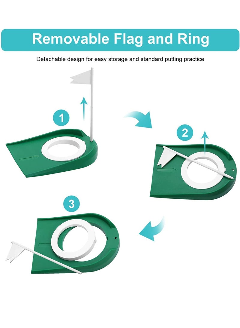 Zikra Golf Practice Putting Cup with Flag, Plastic Golf Hole Training Aids, Indoor Outdoor Golf Putting Hole Putter Regulation Cup for Home Office Garage Yard, 2 Pack - Image 5