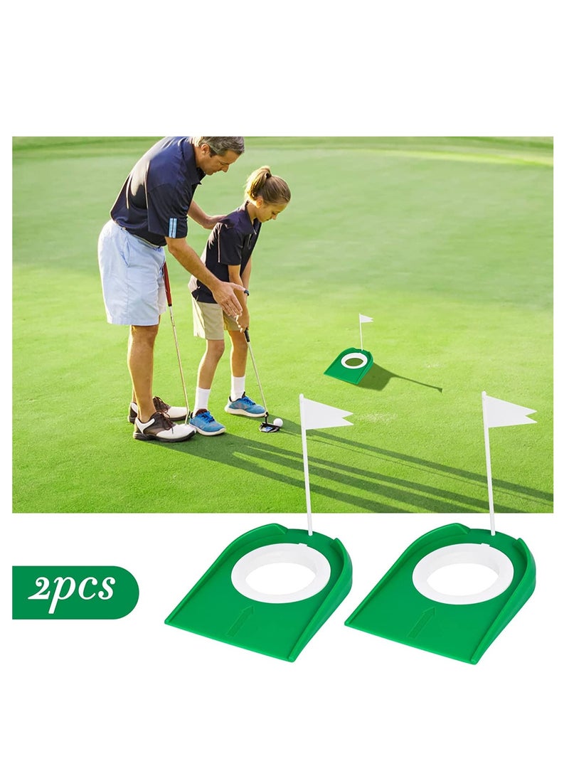 Zikra Golf Practice Putting Cup with Flag, Plastic Golf Hole Training Aids, Indoor Outdoor Golf Putting Hole Putter Regulation Cup for Home Office Garage Yard, 2 Pack - Image 2