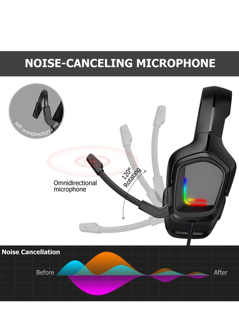 onikuma K20 Over-Ear Wired Gaming Headset With Mic  - Image 3