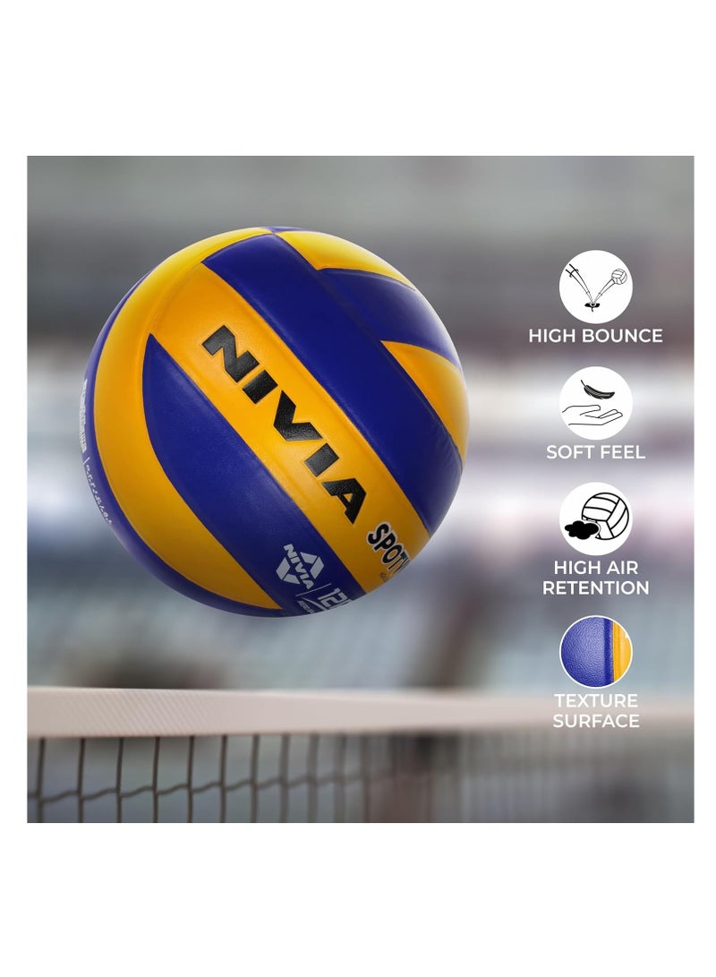 Nivia VB-492 Spot Volleyball | Size: 4 | Material: Leather/Rubber |  280 Grams | Machine Stitched | 18 Panels | Waterproof | Ideal for Training/Match - Image 3