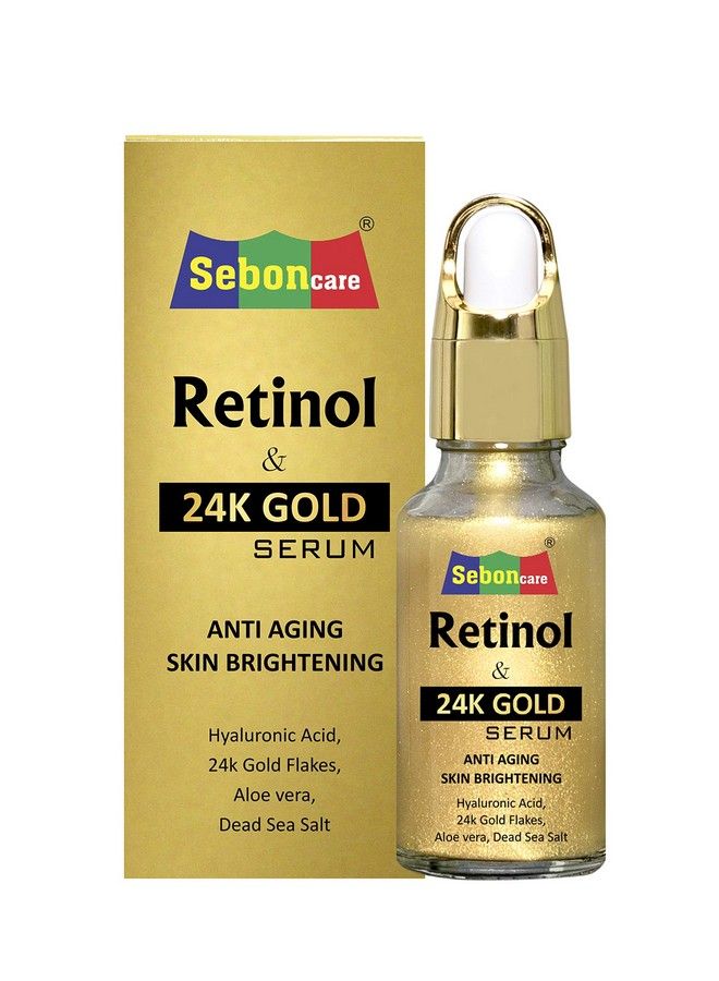 SebonCare Retinol Serum For Face Enrich With 24K Gold Hyaluronic Acid Vitamin E Aloevera Extract Dead Sea Salt 10Ml - Image 1