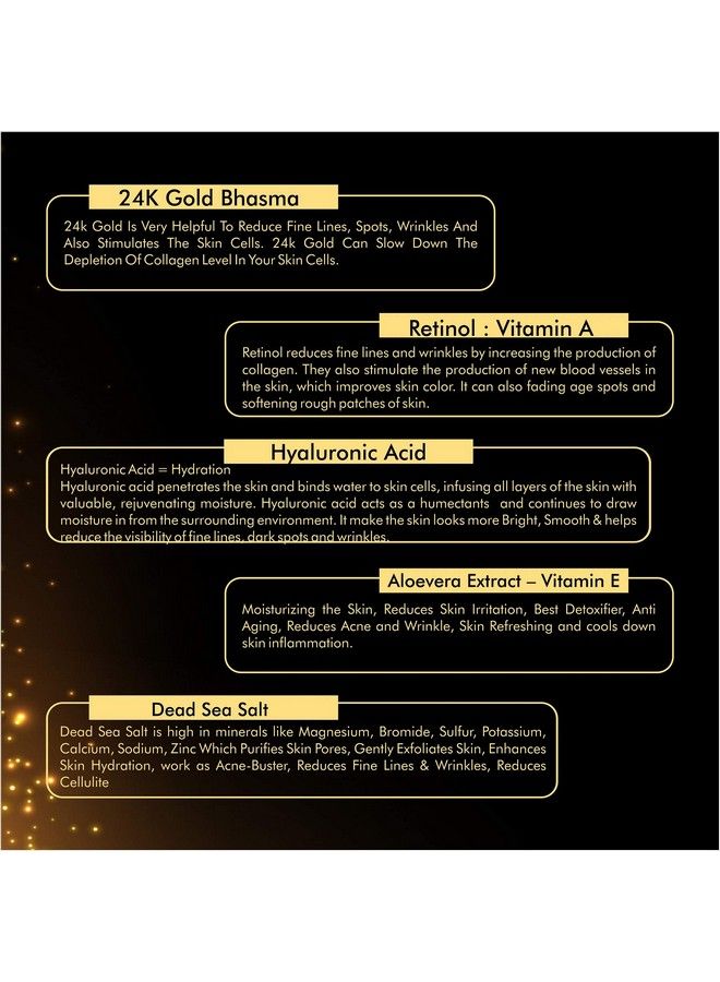 SebonCare Retinol Serum For Face Enrich With 24K Gold Hyaluronic Acid Vitamin E Aloevera Extract Dead Sea Salt 10Ml - Image 5