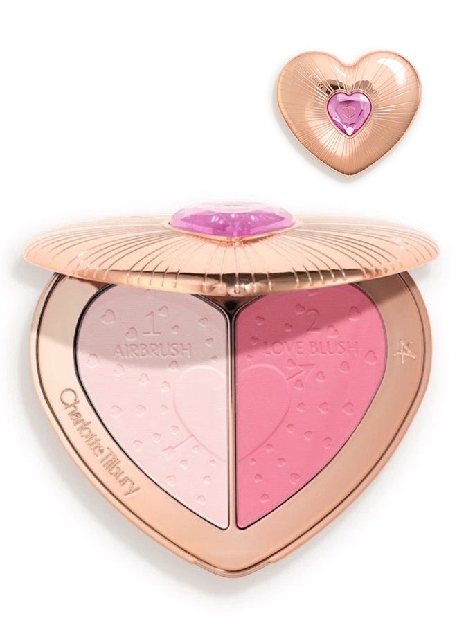 Charlotte Tilbury Pillow Talk Beauty Soulmates Brighten Blush Face Powder Palette, Flawless Pink - Image 1