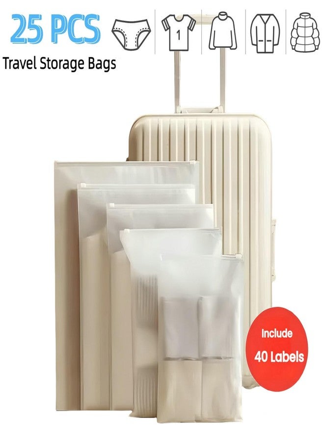Rabihike 25 Pcs Reusable Travel Storage Bags, Frosted Plastic Bag for Clothing with Resealable Zipper - Waterproof Clothes Packaging Bag for Shoes, Cosmetics, Toiletries Organization - Image 2
