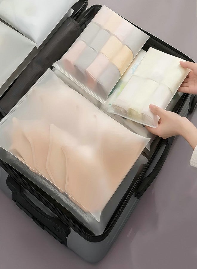 Rabihike 25 Pcs Reusable Travel Storage Bags, Frosted Plastic Bag for Clothing with Resealable Zipper - Waterproof Clothes Packaging Bag for Shoes, Cosmetics, Toiletries Organization - Image 3