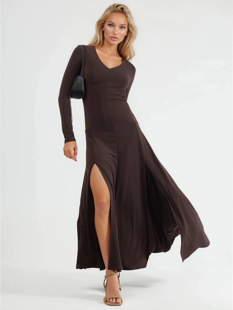 Qustyle QU STYLE Double Slit Maxi Dress - Image 1