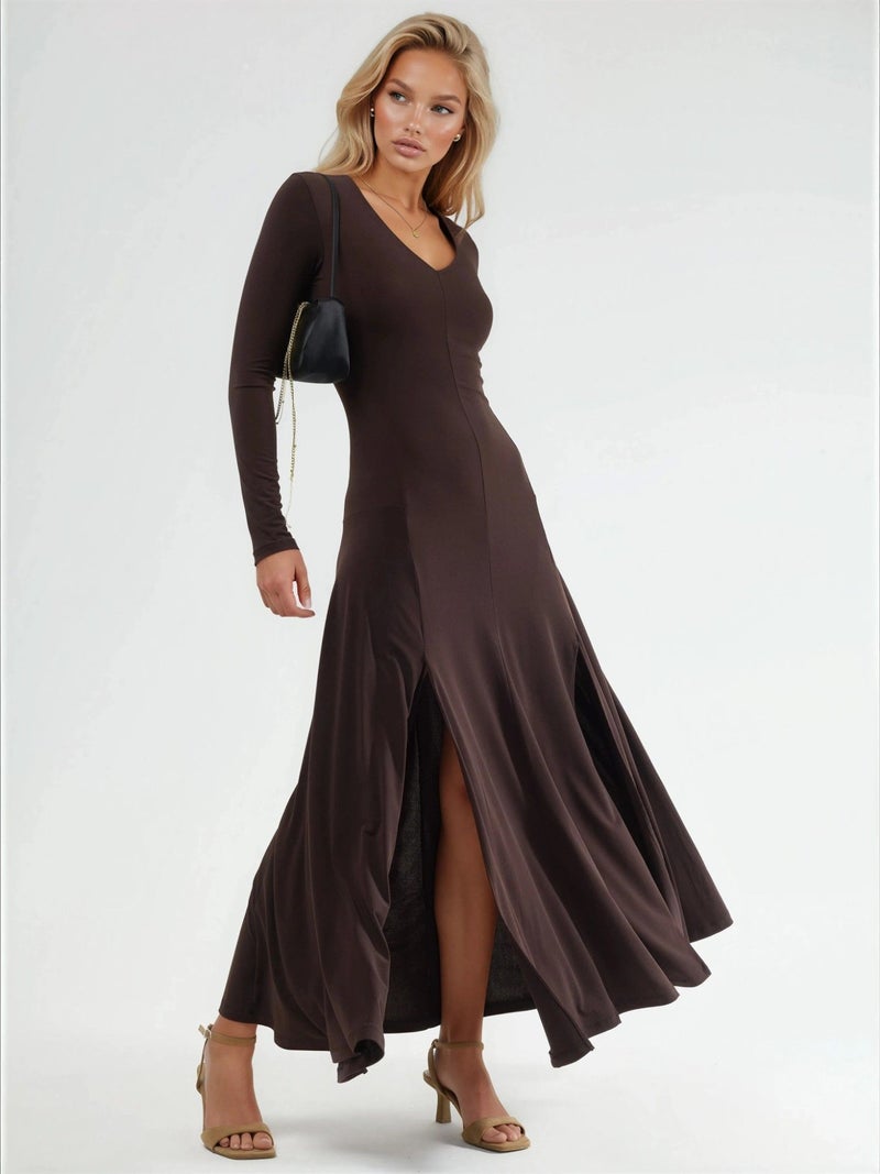 Qustyle QU STYLE Double Slit Maxi Dress - Image 3