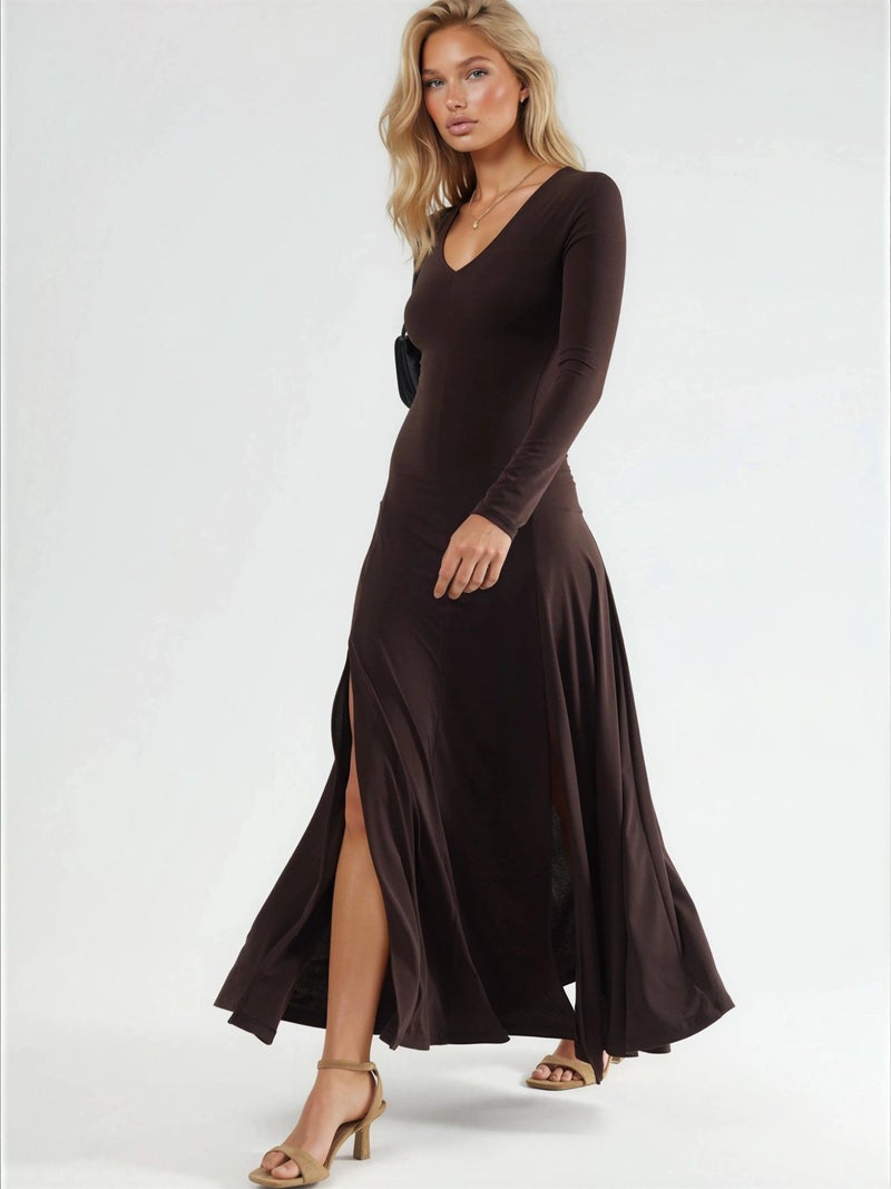 Qustyle QU STYLE Double Slit Maxi Dress - Image 5