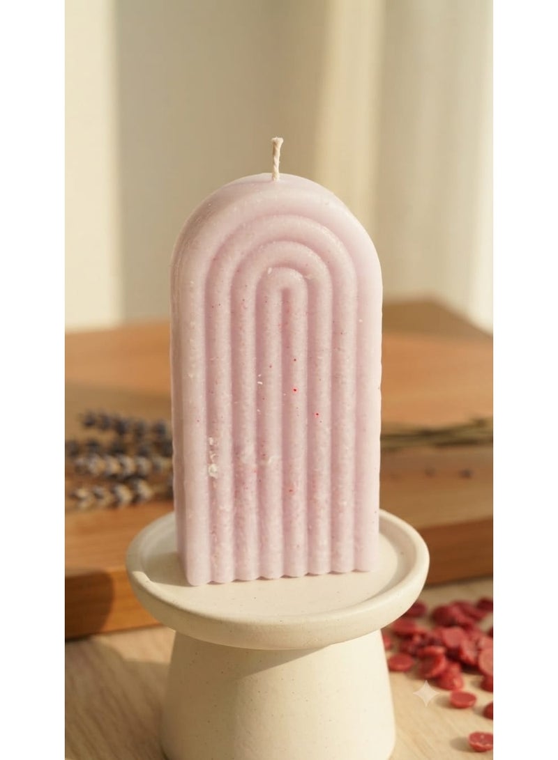 Handmade decorative candle with an arched geometric design - a modern art piece for home and office - Image 2