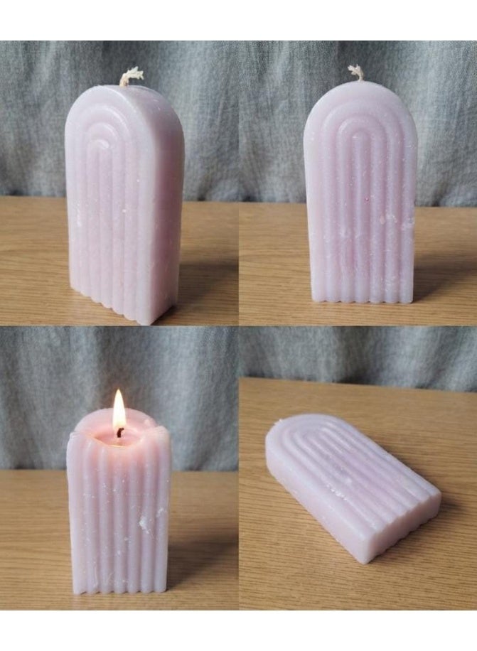 Handmade decorative candle with an arched geometric design - a modern art piece for home and office - Image 1